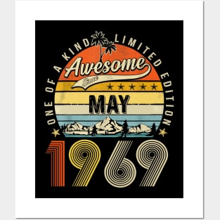 Awesome Since May 1969 Vintage 54th Birthday Posters and Art